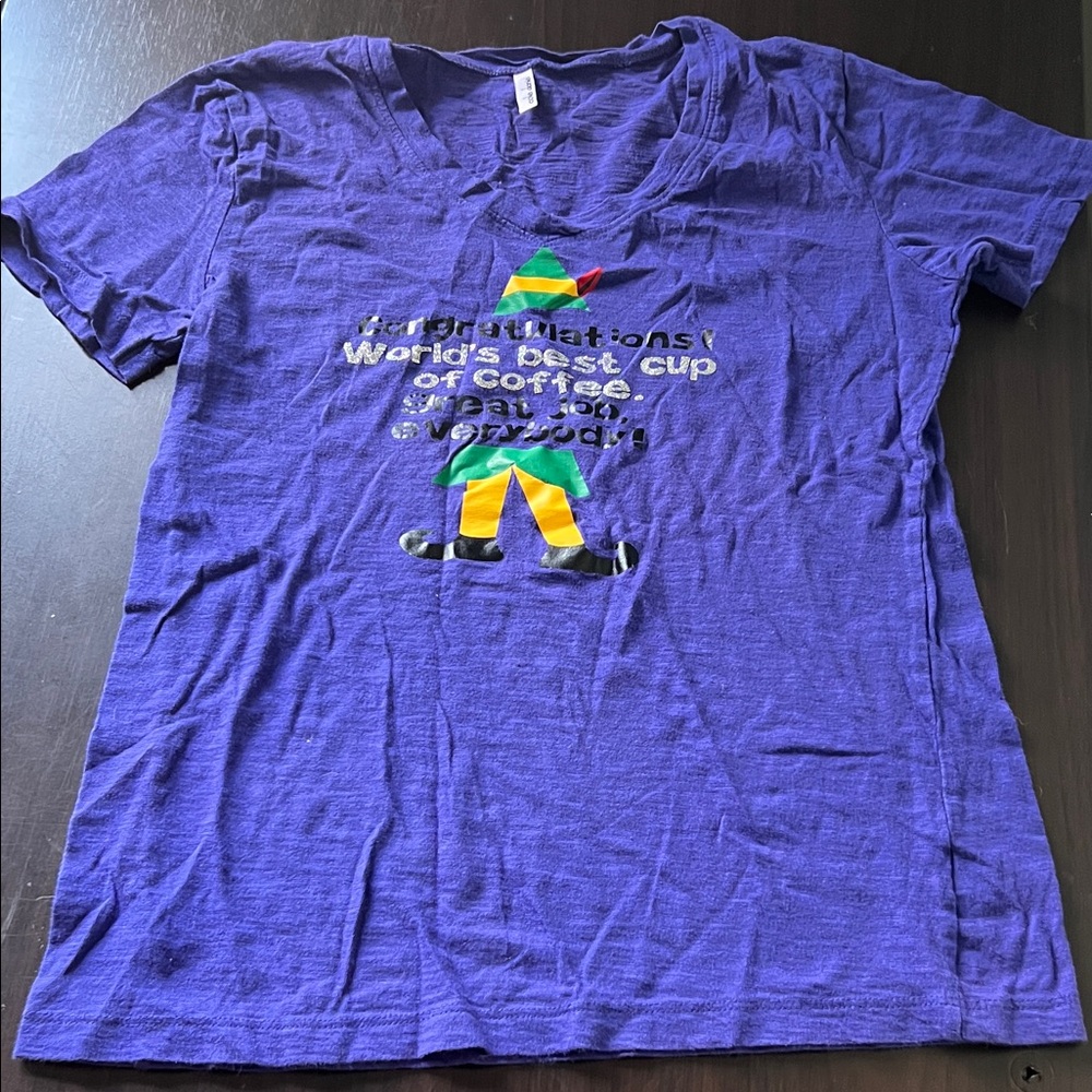 Elf Graphic Christmas T-Shirt size Medium